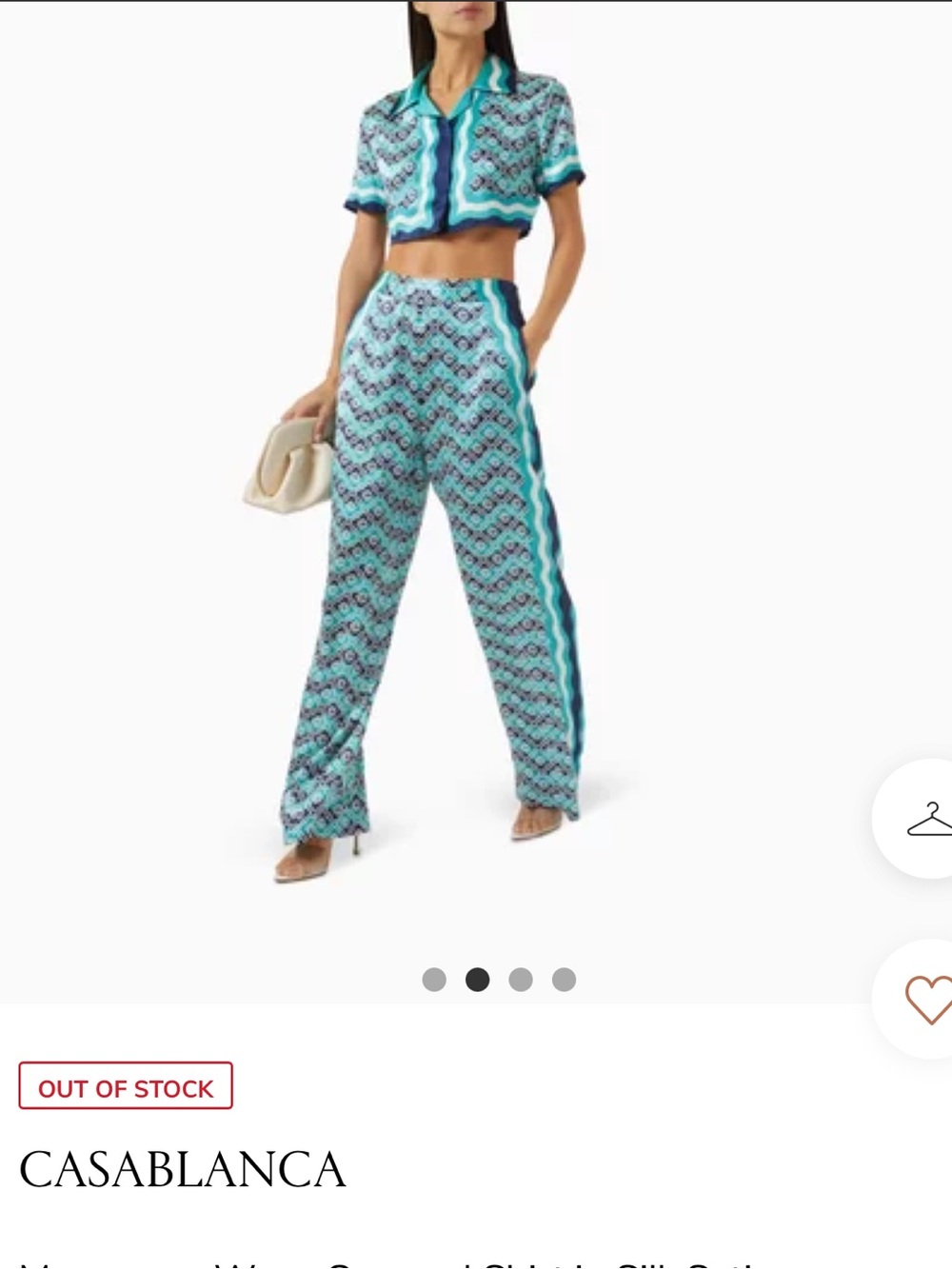 Casablanca Aqua Wave-Print Wide-Leg Pants